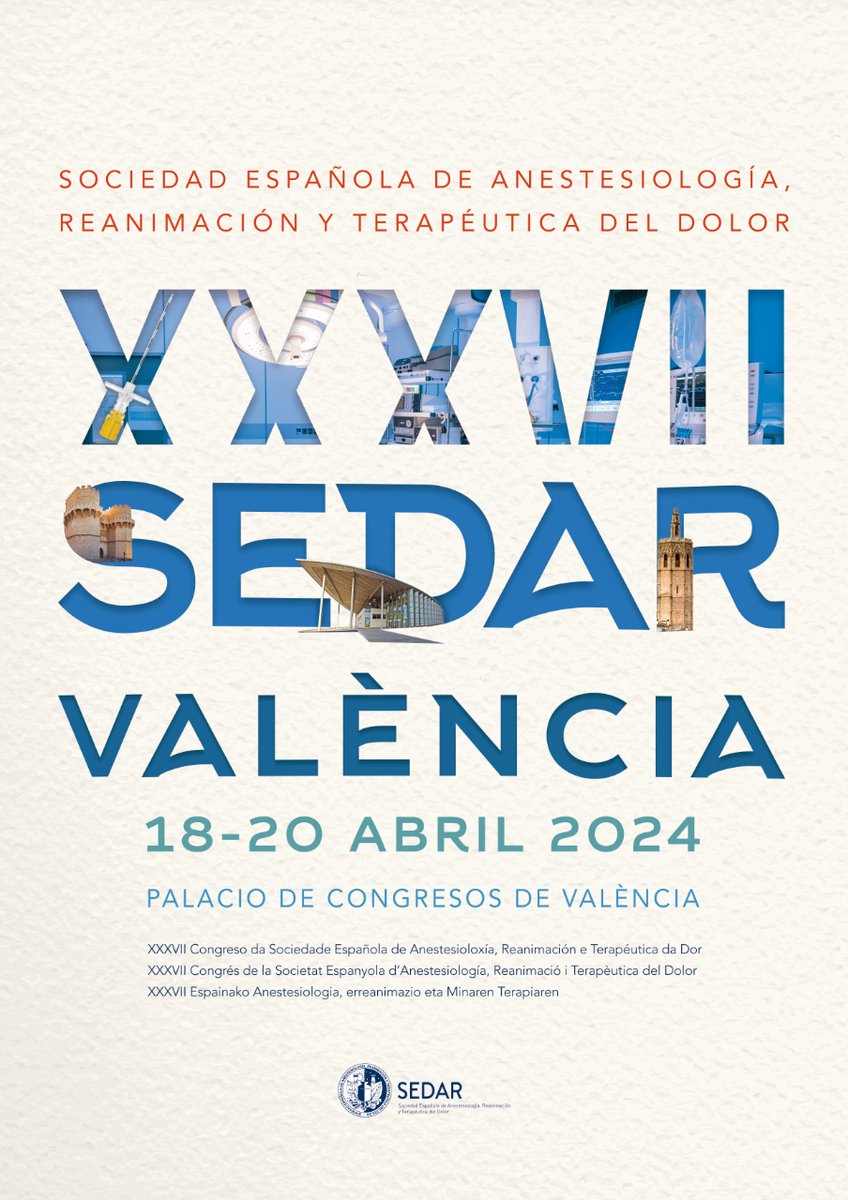 Del 18 al 20 de abril estaremos en Valencia, en el Congreso de la @SEDAR_es, para mostrar nuestras innovaciones en #anestesia. Permanece atento si quieres conocer las sesiones sobre casos clínicos que te ofrecemos y en las que participan ponentes de prestigio. #sedar2024