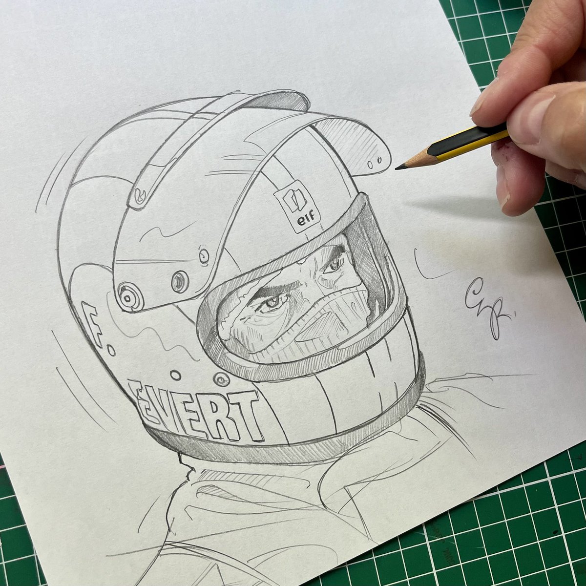 Le dessin du jour François Cevert GrégoryRonot©️ #f1 #sketch #dessin