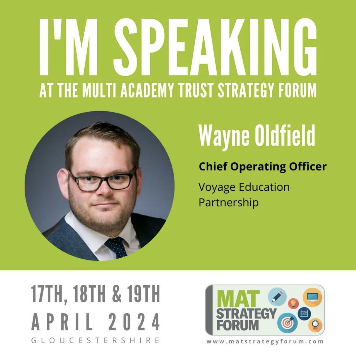 Exciting Announcement 📣 

Our COO @woldfieldFCMI is speaking at The @MATStratForum later this week.
 
Wayne is talking about innovative solutions to improve operational efficiencies @VoyageEP 

#TeamVoyage #Sharing #ComeAndSayHello
