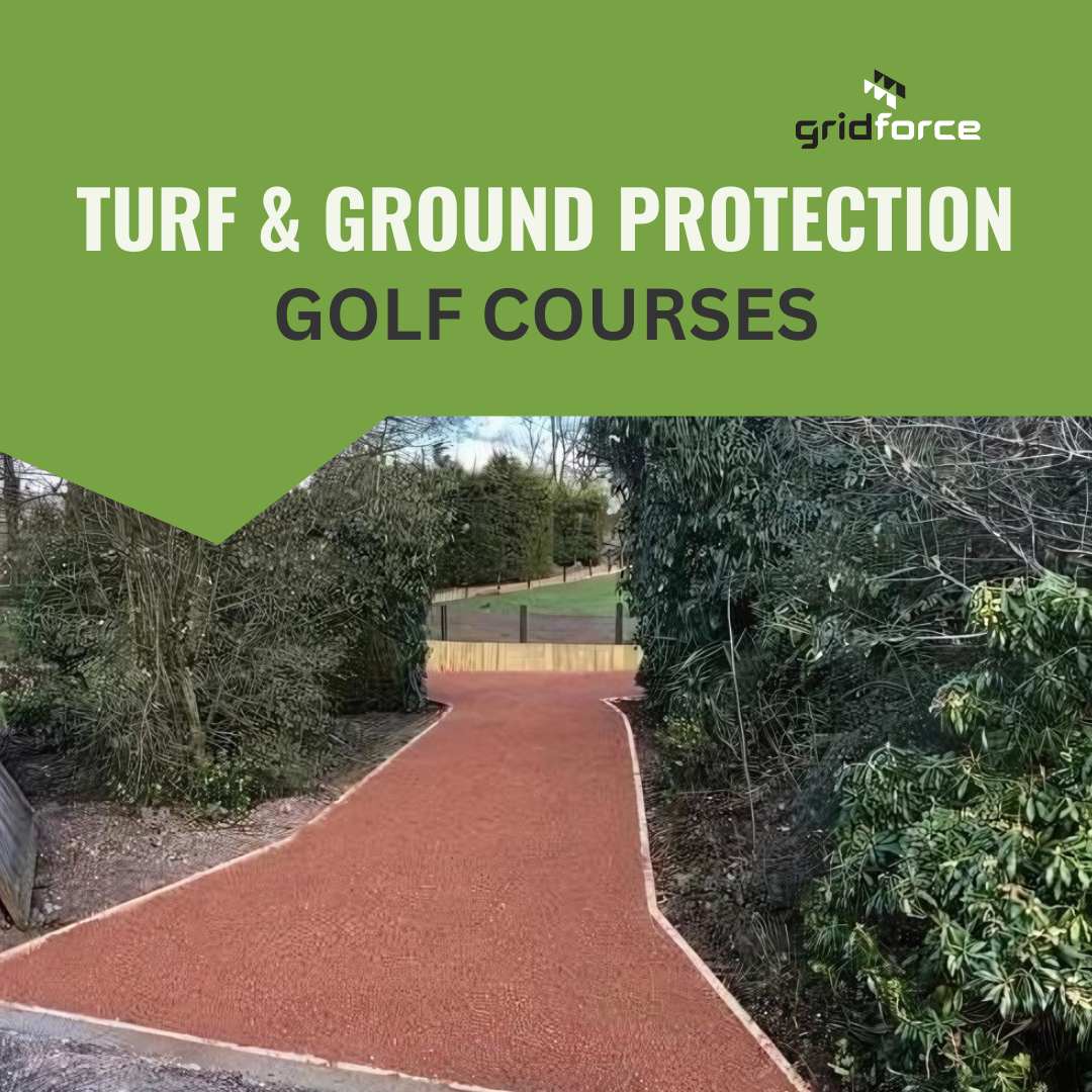 Gridforce1's tweet photo. #Turf #GrassManagement on golf courses requires a level of care that keeps environment &amp; economic factors in consideration.
 
Our low density, 100% recycled #PanelSystems are #SUDS compliant, resulting in easier maintenance for you and an improved experience for the golfer!🏌️ https://t.co/0rUvtoFuA9