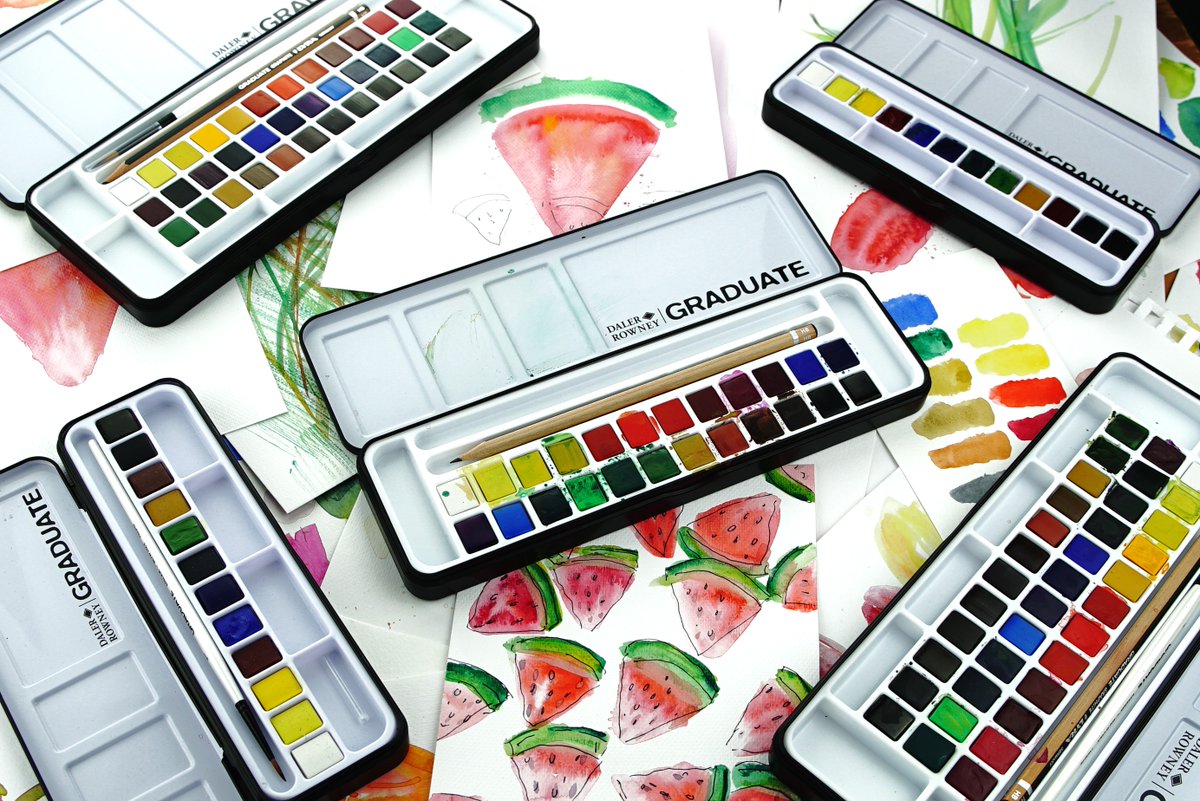 Happy World Art Day! The Graduate Watercolour collection of 12, 24 and 36 Half Pan Sets - which one is missing from your collection? #DalerRowney #GraduateWatercolour