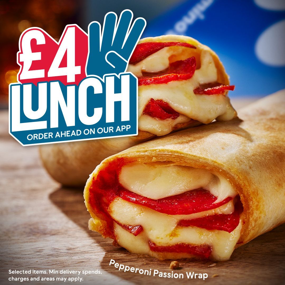 It’s lunch o’clock! ⏰ Fed up with the same sandwich? 😒 Why not bag yourself a hot & cheesy wrap just £4 😋 Order online or on our app 👇 buff.ly/2HcrIHH T&Cs apply. Minimum delivery spend applies
