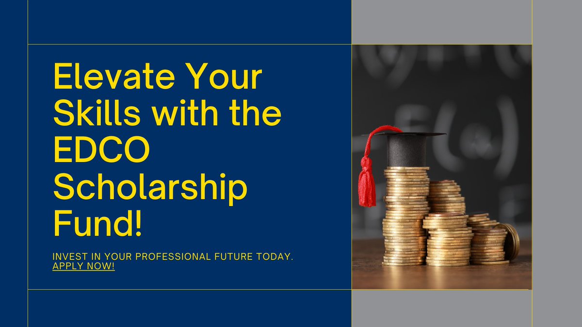 Scholarship Fund application window open until April 30th! Professionals have the opportunity to apply for one of the four categories. edco.on.ca/page-18101 #EDCOScholarshipFund #EDCO2024 #economicdevelopmentontario #economicdevelopers #professionaldevelopment