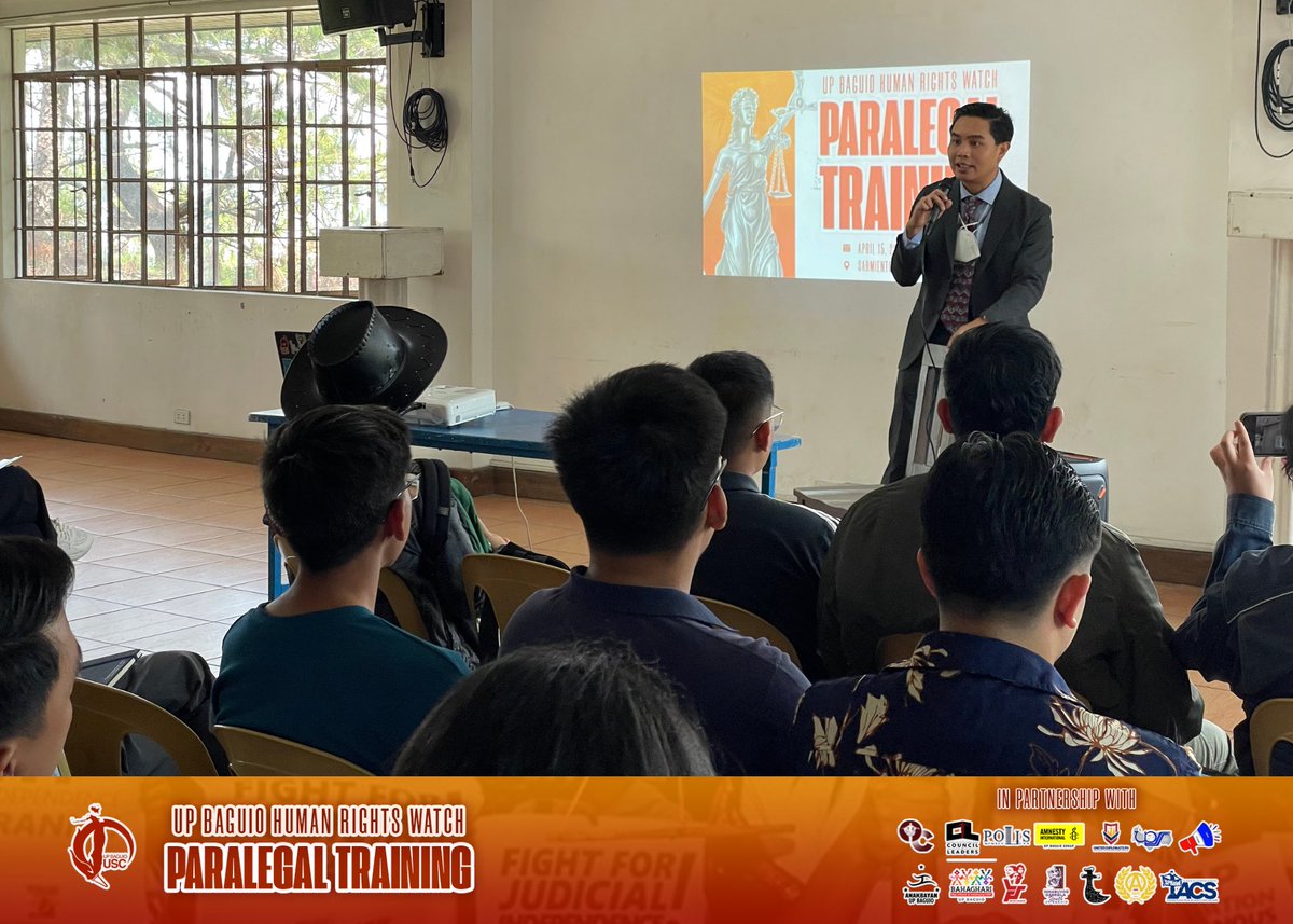 UPBaguioUSC's tweet photo. IN PHOTOS: The UP Baguio University Student Council Human Rights Task Force conducted a Paralegal Training today, April 15, with guest speaker Atty. Ayangwa F.M. Claver.
#DefendUP
#DefendAcademicFreedom
#NoToRedTagging
#ActivistsNotTerrorists https://t.co/walse8cdim