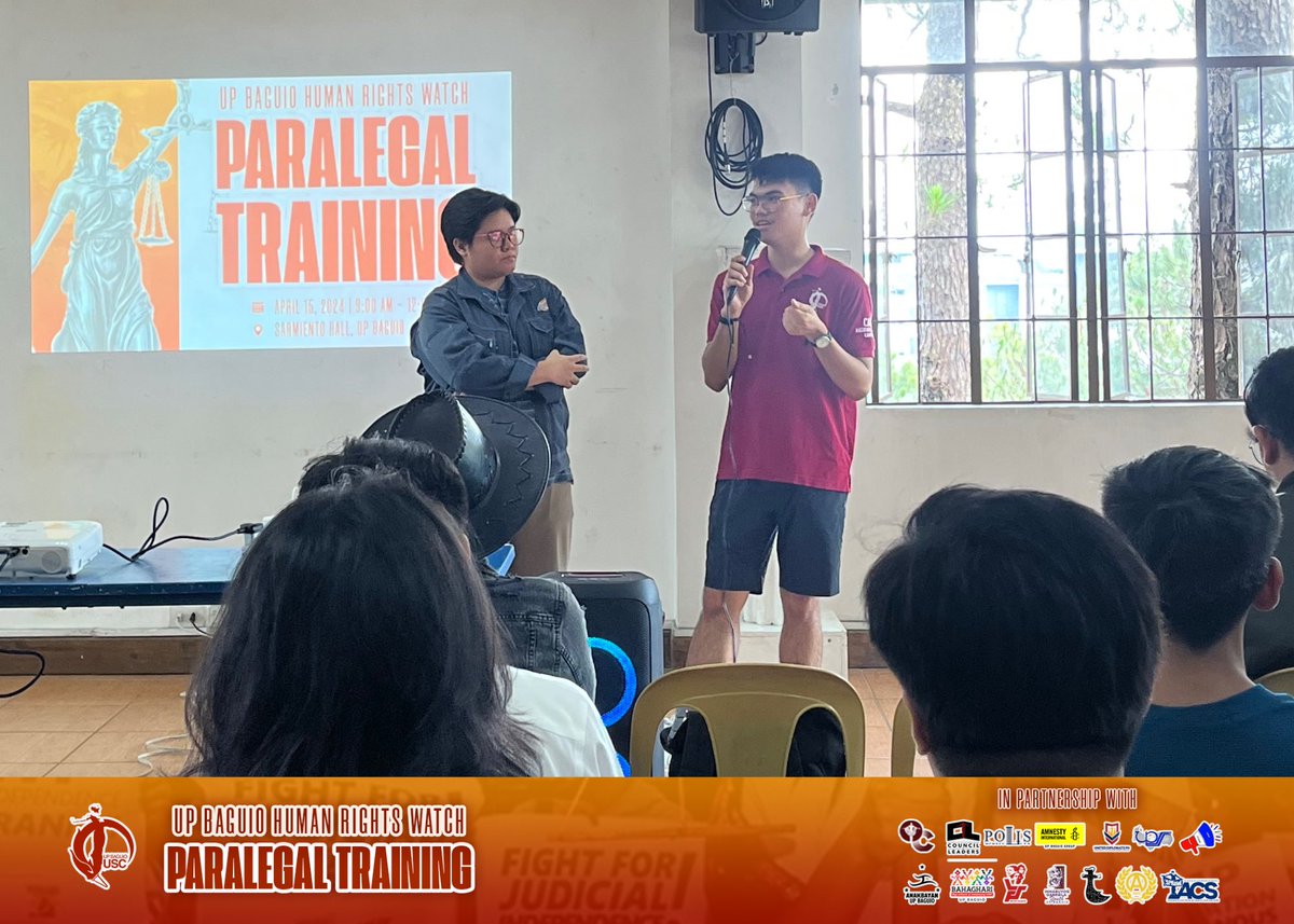 UPBaguioUSC's tweet photo. IN PHOTOS: The UP Baguio University Student Council Human Rights Task Force conducted a Paralegal Training today, April 15, with guest speaker Atty. Ayangwa F.M. Claver.
#DefendUP
#DefendAcademicFreedom
#NoToRedTagging
#ActivistsNotTerrorists https://t.co/walse8cdim