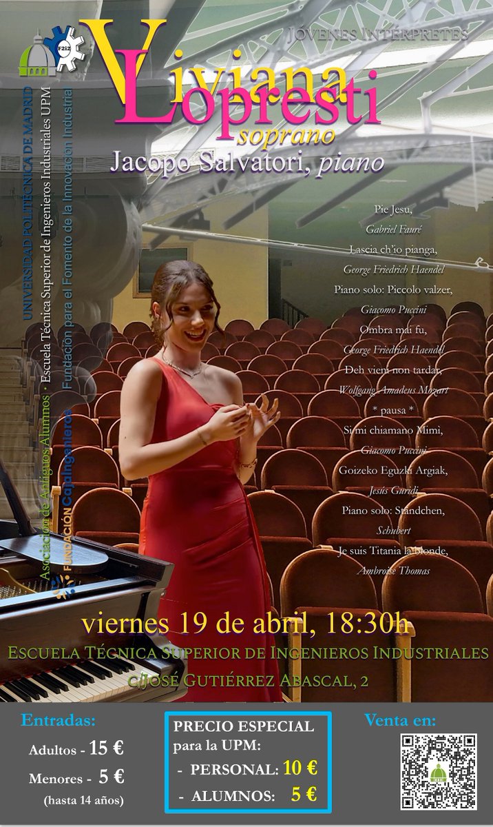 AlumniETSII's tweet image. ¿Todavía no tienes tus entradas para el concierto?
Pues... ¡Cómpralas ya! o... resérvalas para el día del concierto, pero... ¡NO TE LO PIERDAS!
Más información en: alumnietsiim.com/eventos/concie…
@bibliotecaetsii 
@DeleETSII_UPM