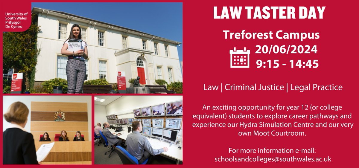We have an exciting and interactive Law taster day on the way, designed to include immersive learning experiences. Ideal for students looking to study Law at university and wanting to know more. Book here: tinyurl.com/bdesxenz