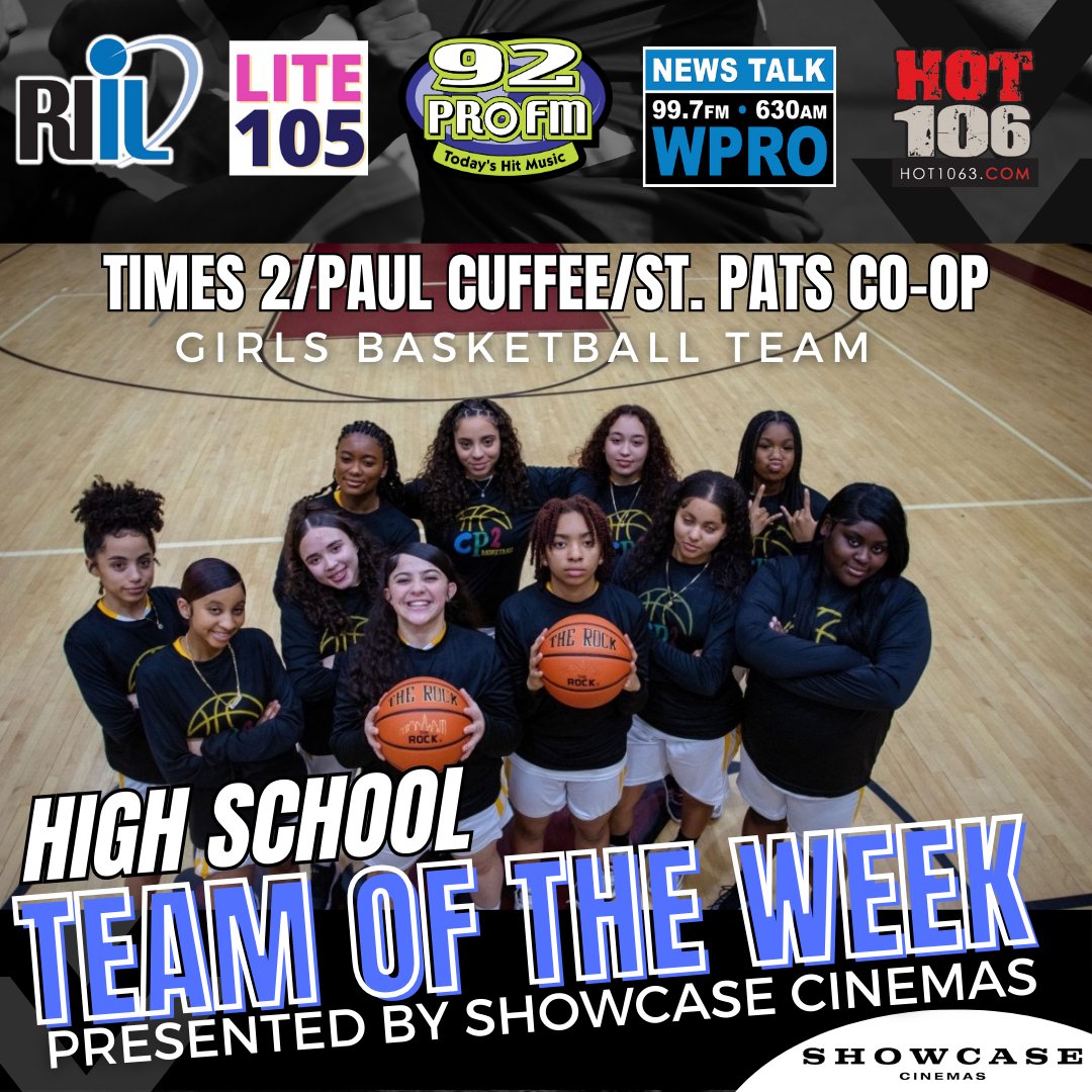Congrats Showcase Cinemas HS Team of the Week: Times2/Paul Cuffee/St. Pat's Co-op Girls Basketball Held a 'Pink Out' game w/ Davies to raise money for Gloria Gemma Breast Cancer Resource Foundation. LISTEN: @Hot106, @92profm & @Lite105Radio TO NOMINATE: riil.org/page/3309