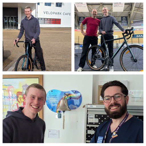 Amazing to meet 18 year old James and help him with a bike fit so that he can get pedalling comfortably again. James was diagnosed with Hodgkin’s lymphoma and he visited trustee Rich at the National Cycling Centre in Manchester - in fact, he went straight to the Christie Hospital