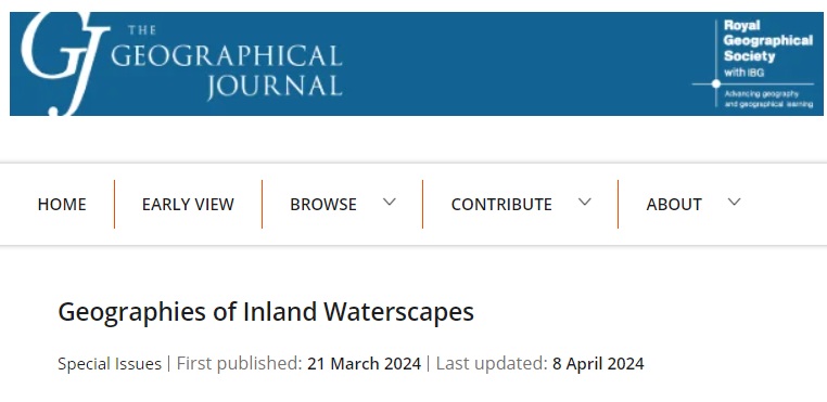 🚨New Special Section now available in the #GJ on the geographies of inland waterscapes🚨 Featuring seven contributions, this collection takes a water-centric view, exploring how canals, rivers and wetlands are experienced and represented as places. 👇🧵 rgs-ibg.onlinelibrary.wiley.com/doi/toc/10.111…