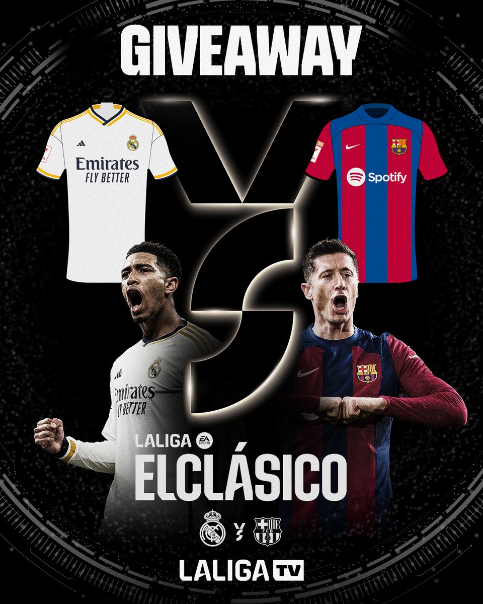 🚨 #ELCLÁSICO GIVEAWAY! 🚨 👕 To celebrate the upcoming El Clásico we are giving you the chance to WIN a @realmadriden or @FCBarcelona shirt! Simply RT this post and follow @LALIGATV . We will pick two (2) lucky winners! 🍀 - Contest period: April 15th-21st. - Participants…