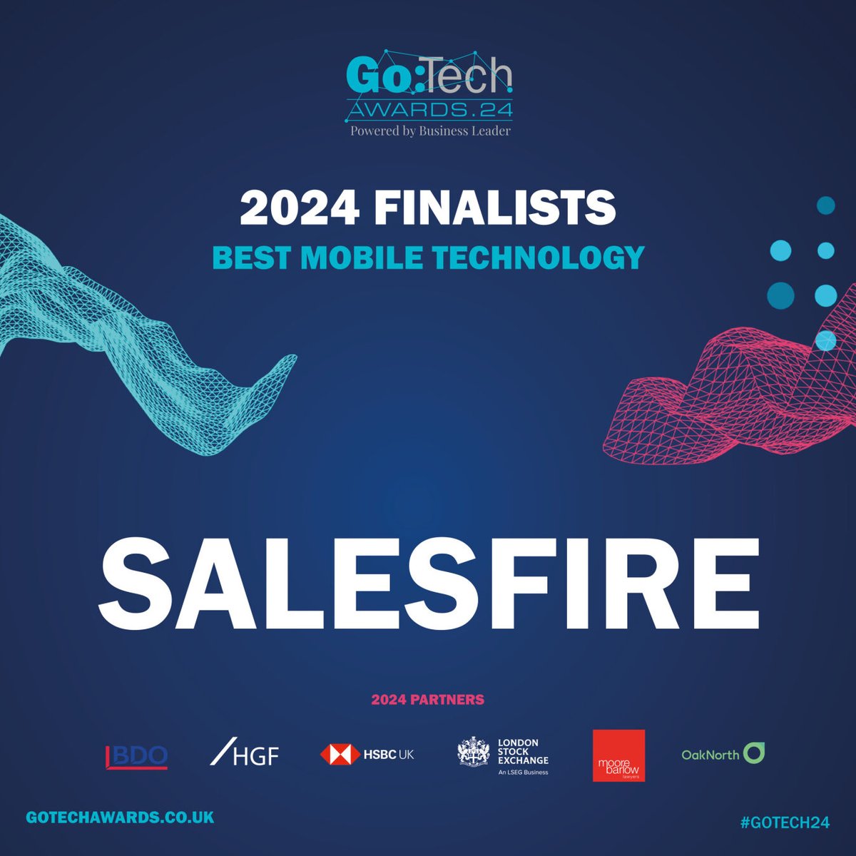 salesfireuk's tweet image. Salesfire has been shortlisted in the &apos;Best Mobile Technology&apos; category at the Go:Tech Awards! 🙌  

We&apos;re thrilled to see the team get the recognition they truly deserve.   

#GoTech24