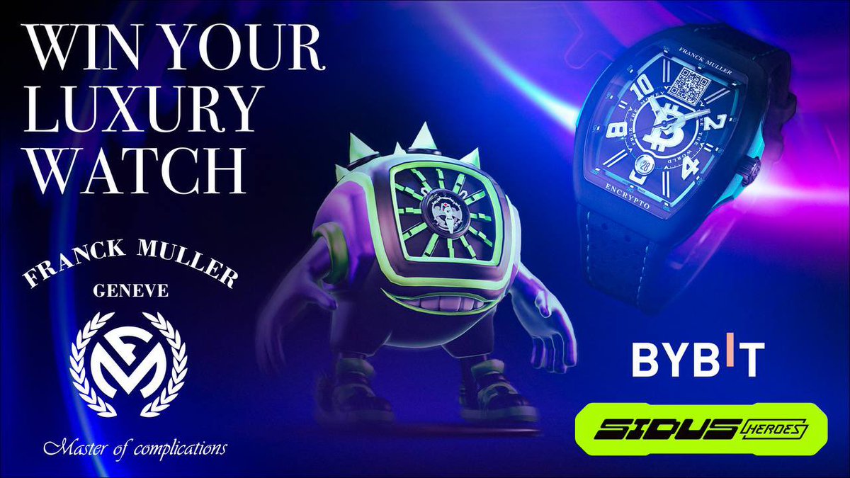 🚨$1000 GIVEAWAY ALERT🚨 Top web3 game publisher : @galaxy_sidus partnered with @Bybit_Official and Swiss watchmaker @FranckMuller! They’ve cooked up a game with a $250K prize pool of luxury watches! 🕒You snooze - you lose! 1000$ giveaway in $Sidus randomly: - RT - comment…