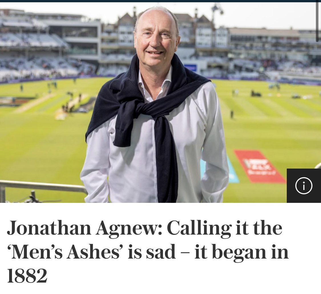 In 1882 'BBC' - didn't exist (because nor did radio) 'Test Match' - what constituted a Test had yet to be defined - games we now see as Tests had mostly been timeless with 4 ball overs 'Special' - gentlemen & players entrances on cricket grounds - women couldn't fucking vote
