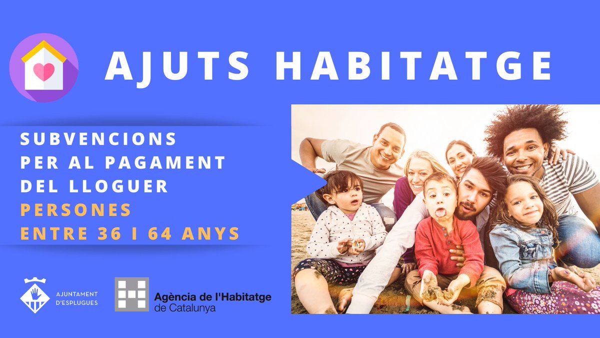 ajesplugues's tweet image. 📢Atenció #Esplugues

🏘️L'Agència de l'Habitatge de Catalunya obre una nova línia d'#ajuts per al pagament del #lloguer per a persones entre 36 i 64 anys.

ℹ️Hem creat un espai web on trobaràs tota la informació i podràs resoldre dubtes: bit.ly/3UhfAJS