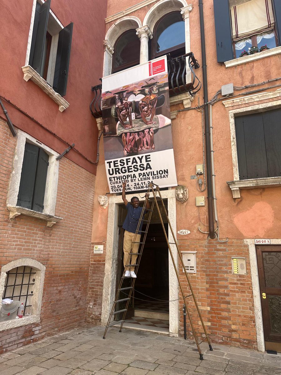 The banner is raised.

#TesfayeUrgessa
#VeniceBiennale
#Prejudiceandbelonging