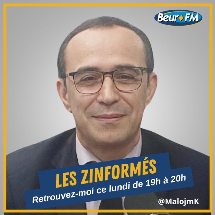 Retrouvez-moi aujourd’hui à 19h sur #BeurFM pour décrypter l'actualité.
Bonne journée à tous