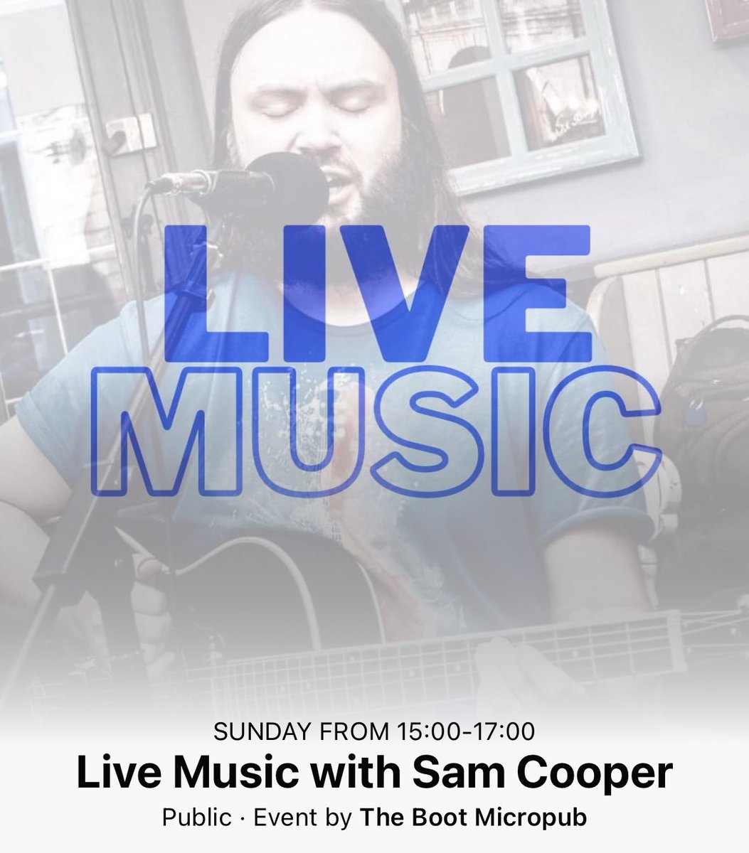 LIVE MUSIC THIS SUNDAY FROM 3PM 🎶 Samuel Cooper is a singer/songwriter and guitarist from Jackfield whose music encompasses a diverse range of styles in both his original material, and in the songs he covers. We’re looking forward to welcoming Sam back to The Boot!