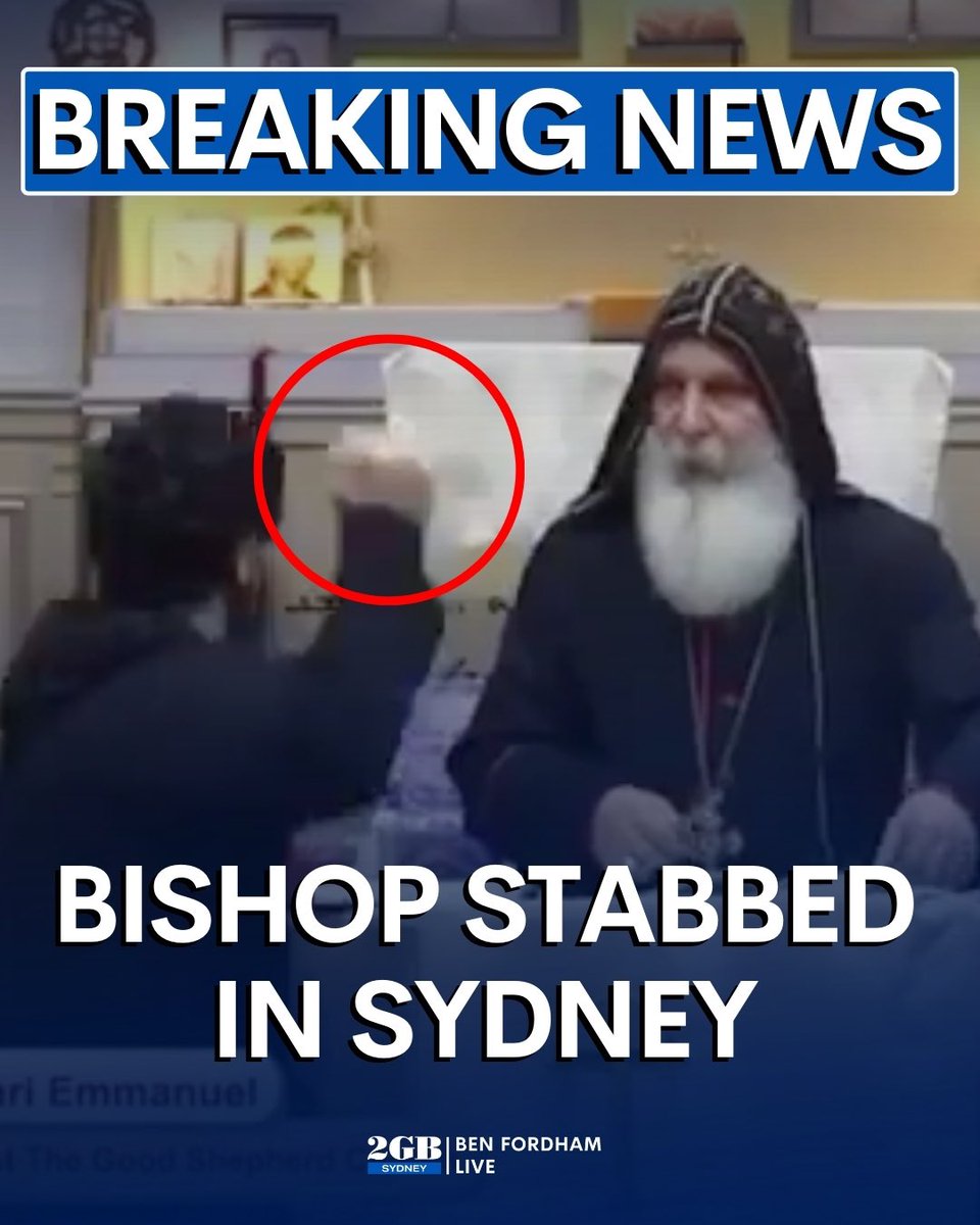 ***BREAKING*** A Bishop has been stabbed in the middle of a church service in Sydney. Ben Fordham has the details. 🎧 omny.fm/shows/ben-ford… 🎧