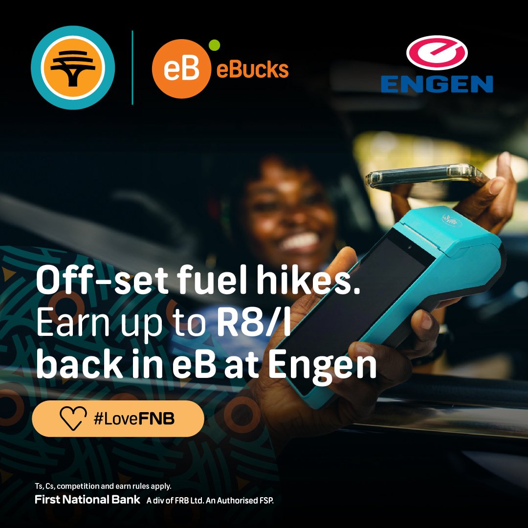 Bafethu, rising fuel costs can dent the budget & that’s why we want to help 💸 Swipe your FNB Virtual Card & earn up to R8/l back in eB every month & you could win a voucher to the value of R1K.🎉 𝗥𝗲𝗽𝗹𝘆 with #LoveFNB & a GIF telling us what your fuel gauge is looking like.