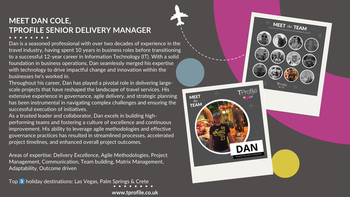 This #MeettheTeamMonday, meet Daniel Cole, TProfile's Senior Delivery Manager.
#travelindustry #travelcrm #traveltechnology #informationtechnology