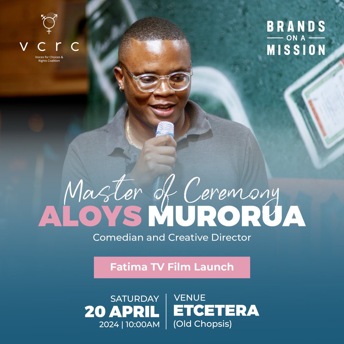 📣FATIMA TV FILM LAUNCH📣 MC. COMEDIAN. CREATIVE DIRECTOR, Aloys Murorua, (@axarob_ ) will be hosting us this Saturday. Have you registered yet? Register to attend via this link: forms.gle/oMDBYZbEByFx5A…. #FatimaTV #FilmLaunch #VCRC #BOAM