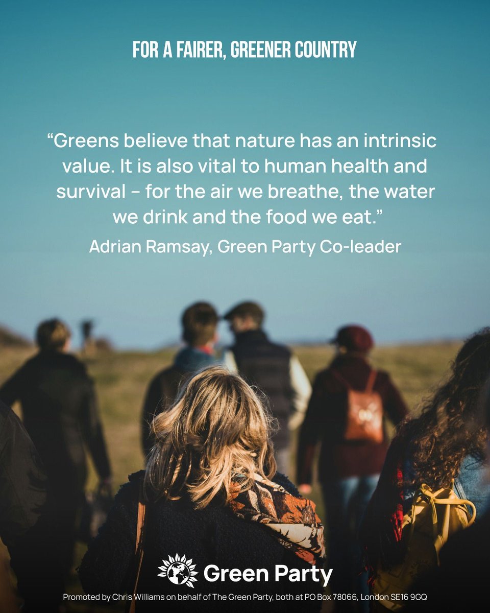 TheGreenParty's tweet photo. 🏞️ Today, the Green Party will launch our "Rights of Nature" Act that would put the value of nature into law. https://t.co/ikjtHdXyHs
