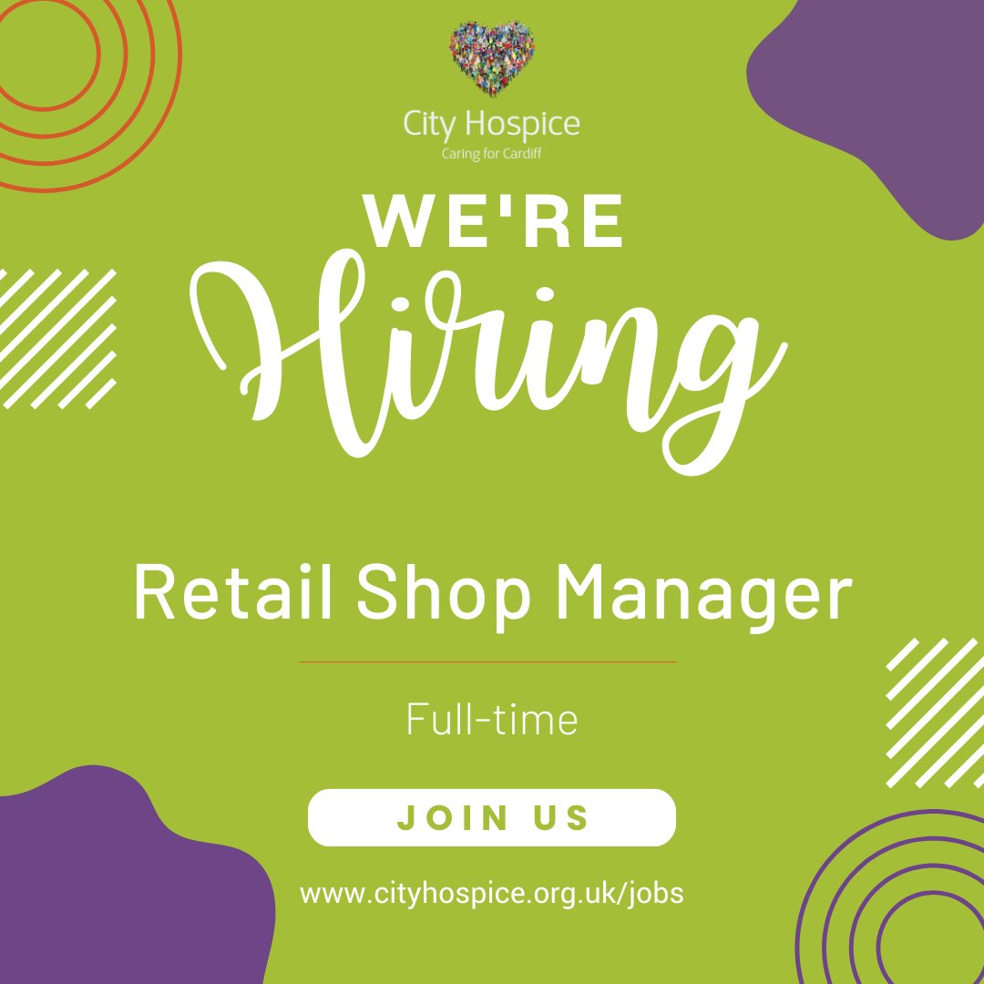 CityHospice's tweet photo. 💚 Join our team at City Hospice! 🛍️ Exciting Retail Shop Manager roles available in Cardiff &amp; the Vale of Glamorgan. Lead our vibrant stores and make a difference in our community. If you're enthusiastic and dedicated, we want you! Apply now: https://t.co/Fyzz4hXQ2y https://t.co/Ol7QIrjB9S