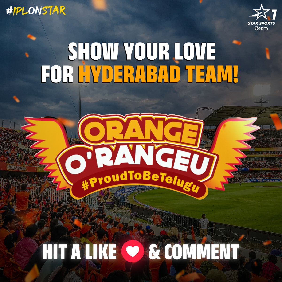 StarSportsTel's tweet photo. ఈ సీజన్ లో హైదరాబాద్ జోరు ఓ రేంజ్ లో ఉంది
ఆ జోరుకి మీ సపోర్ట్ తోడైతే ఇక ఆట అదిరిపోద్ది
మీ హిట్టింగ్ కి లైక్ బటన్ పగిలిపోవాలి…ఇక మొదలెట్టండి
@srhfansofficial
చూడండి
#TATAIPL
Bengaluru v Hyderabad 6 PM నుంచి
మీ #StarSportsTelugu లో
#OrangeORange #ProudToBeTelugu
#ManaSunRisers https://t.co/5gaOepJGrU