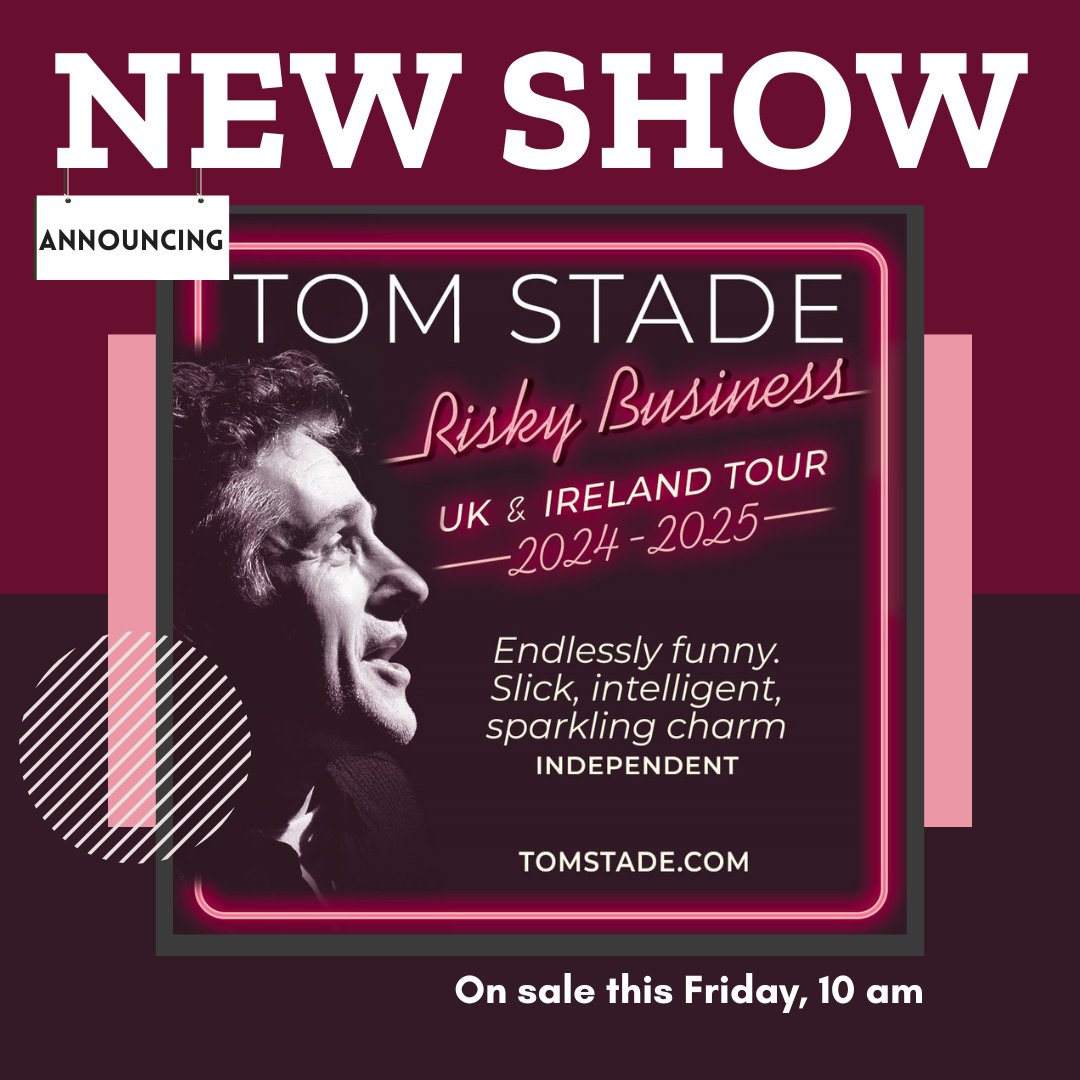 🎉 NEW SHOW COMING UP! Direct from the Edinburgh festival, and his latest smash-hit nationwide tour, the legendary Canadian stand-up star is back on the road with a brand-new show. @TomStadeComic 🗓️Thu 13 Feb 2025 / 8:00pm 🎟️bwdvenues.com/whats-on/tom-s…