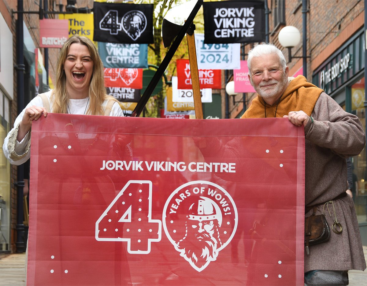 We had a great weekend celebrating our 40th Anniversary 🥳 Check out the incredible new Coppergate banners and flags – see for yourself today! #Anniversary #Rebrand #Birthday #Vikings #York