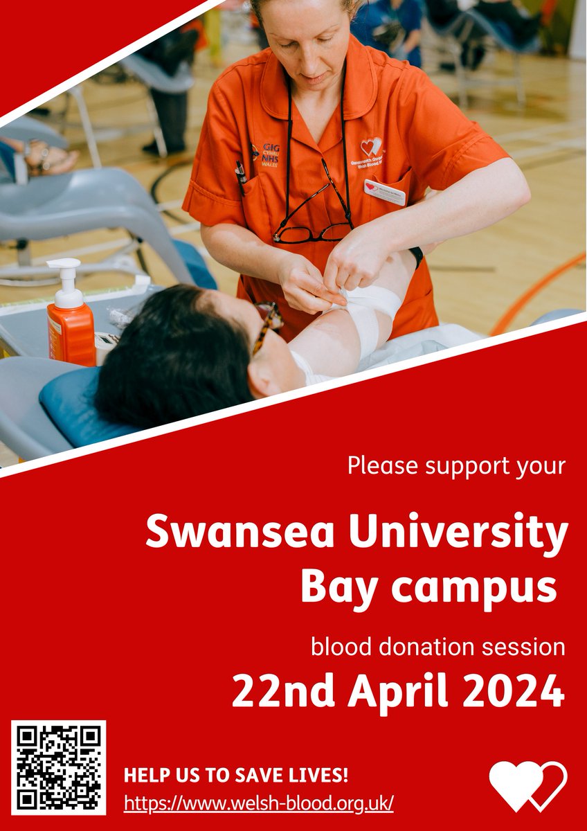 🌻 Spring into action this month and support @WelshBlood by encouraging friends and family to start giving blood. 📍 Bay Campus 🗓️ Monday 22 April Book your lifesaving appointment today: ➡️ wbs.wales/SwanseaUni