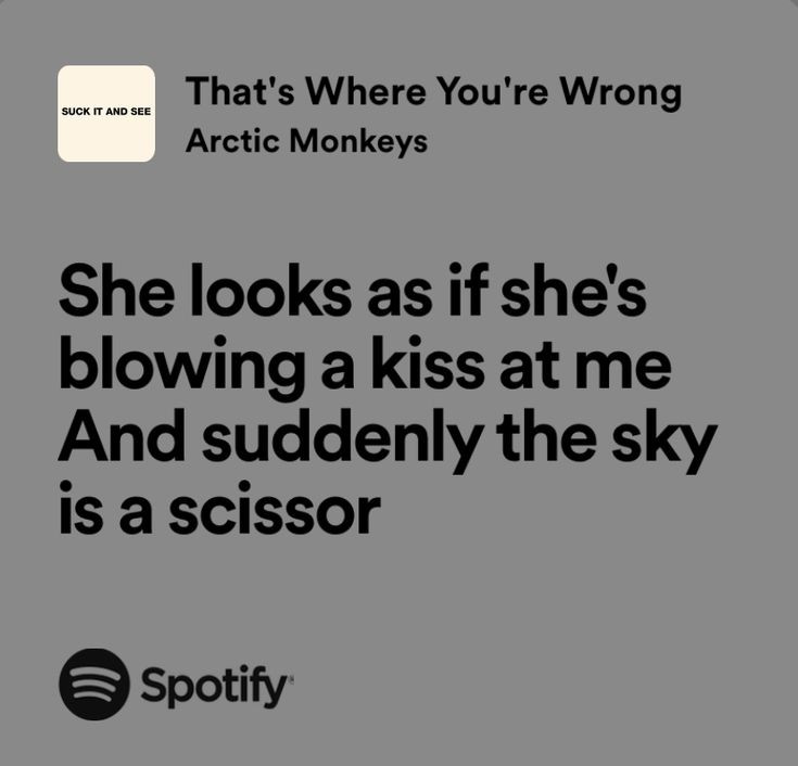 that's where you're wrong – arctic monkeys