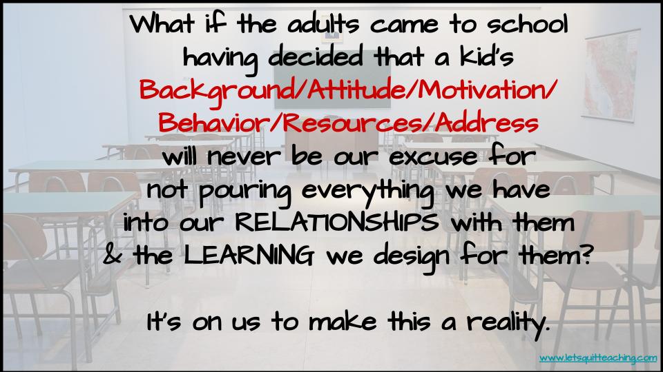 @justinwmcmillan @thomascmurray @ToddWhitaker @BethHouf @casas_jimmy @JonGordon11 @Principal_EL @Principal_H @mr_Alsheimer @unfoldthesoul @NAESP The two things we pour into on a daily basis. The relationships we build The learning we design Relentlessly. Without excuse. Not the easiest thing to do in no uncertain terms. But educators show up and do it daily.