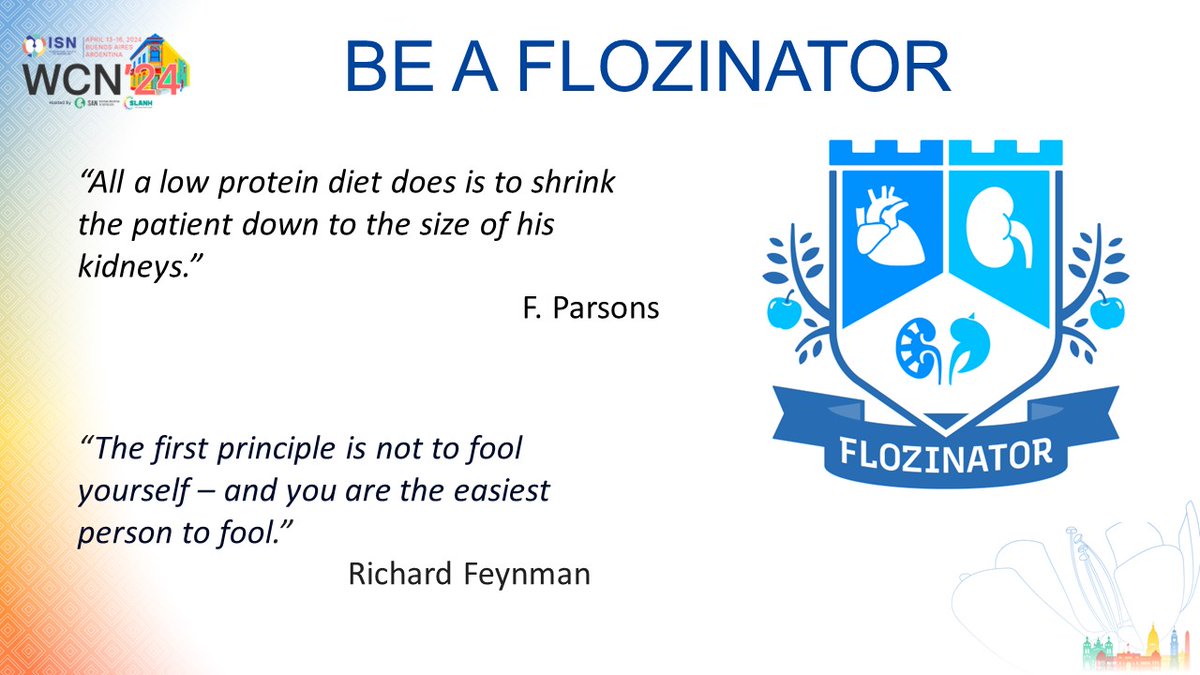 with some more closing rebuttal points and fun quotes

If you push low protein diet and follow serum creatinine, you are fooling yourself, and your patients 

Just be a #Flozinator instead 

#ISNWCN