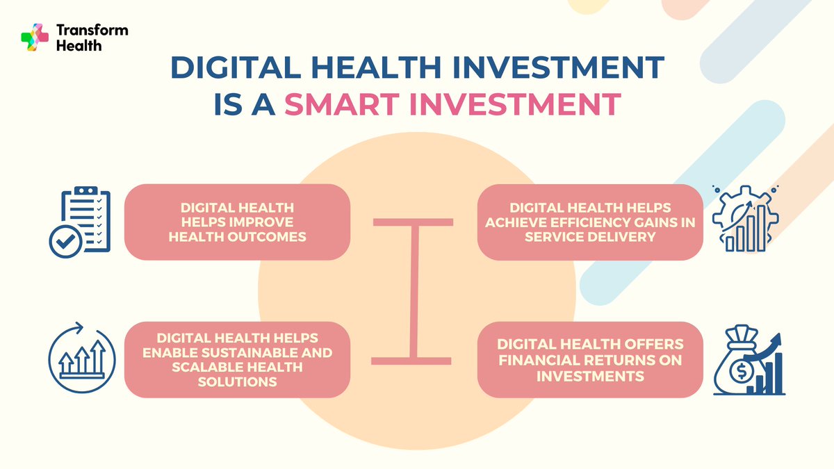 🏥📱 Through digitalisation of health systems, we can move faster towards our #UHC goals! Improved #digitalhealthinvestment helps improve health outcomes, increase operational efficiency, enable sustainable solutions, and increase ROI! Learn more: buff.ly/3vUsJiJ