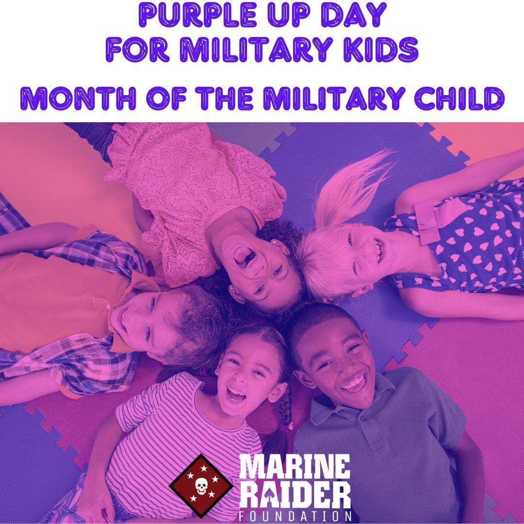 Today is Purple Up Day for Military Kids! Wear purple to celebrate the strength & resliiency of military children! Former Defense Secretary Caspar Weinberger established April as the Month of the Military Child in 1986. To our amazing military kids, we salute you!