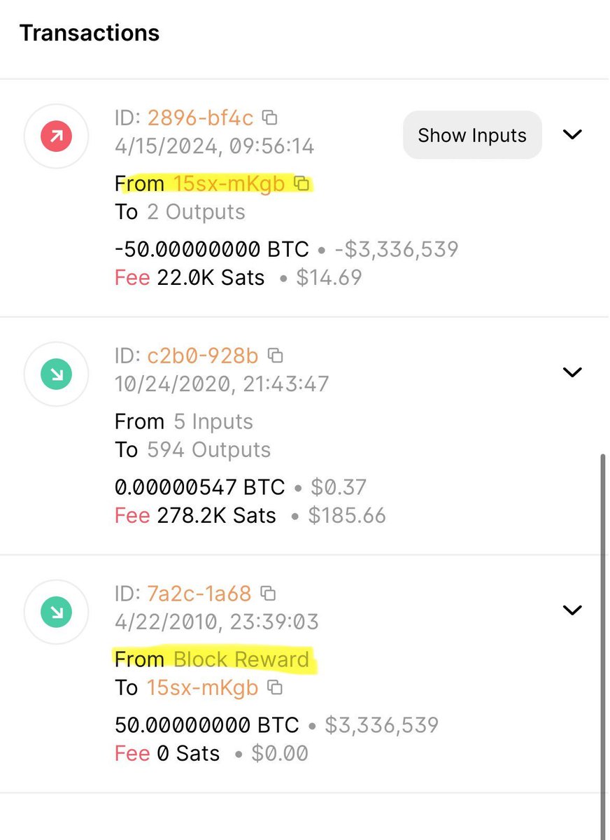 BREAKING 🚨 An old #Bitcoin miner wallet from 2010 has just moved 50 # Bitcoin to Coinbase. The owner of the wallet has held all the way from  $0.20 to $66,000. $0.20 → $66,000
