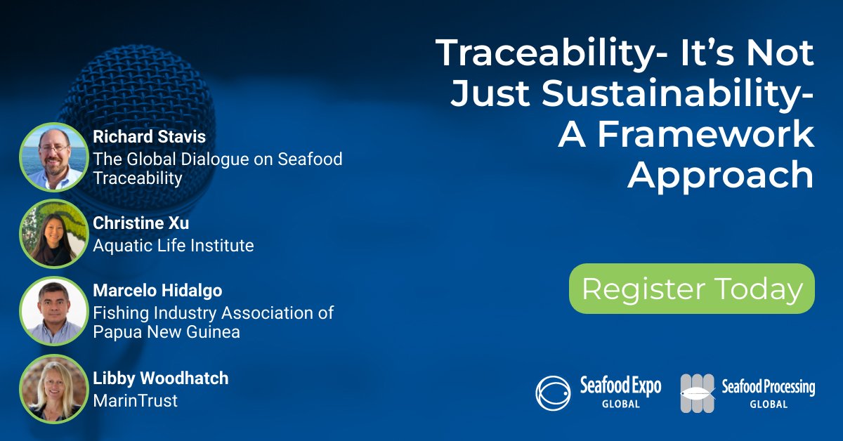 Are you heading to @SeafoodExpo_GL Barcelona next week? You can join our Panel Discussion on Tuesday, April 23rd at 12:00, “Traceability- it is not just Sustainability- a Framework Approach”. 👉See the full details here: tinyurl.com/mr895dcb
