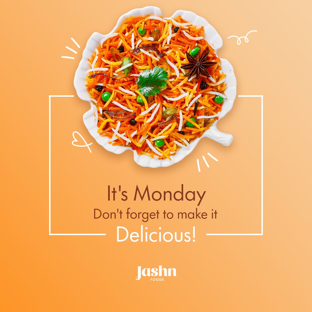Monday is the perfect excuse to treat our taste-buds. Indulge in deliciousness with a tasty cuisine of your choice.
.
.
#ChaloJashnBanateHai #JashnFoods #TheFinestBasmatiRice #Monday #MondayBlues #MondayMood #MondayVibes #MondayFunday #Mondays