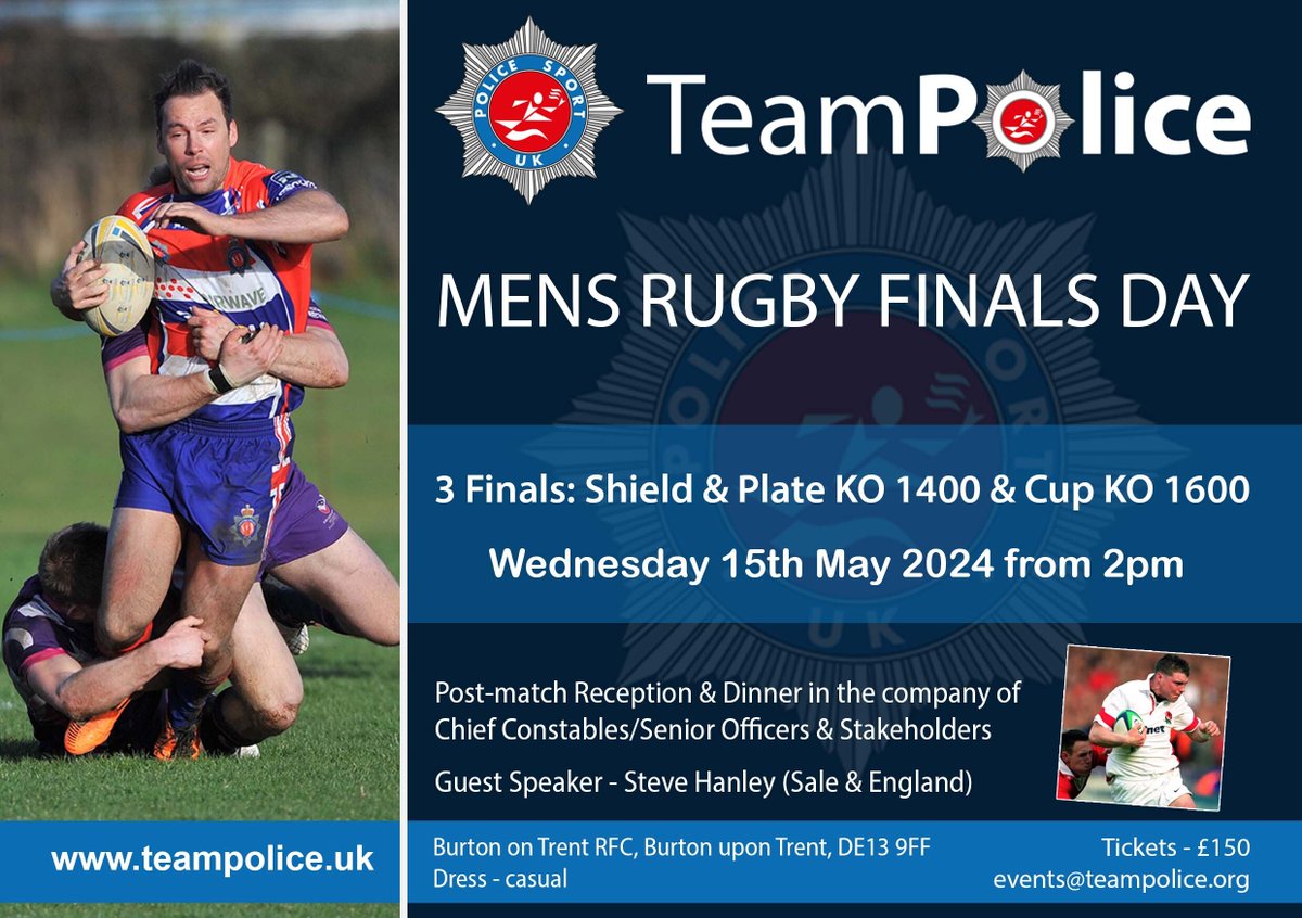 One month to go... 🏉 Join us for an electrifying day of rugby at the upcoming Men's Rugby Finals Day in Burton-on-Trent on May 15th! 🏆 Prepare for a riveting showdown with three finals on the agenda: Shield & Plate final KO 14:00, Cup final 16:00.