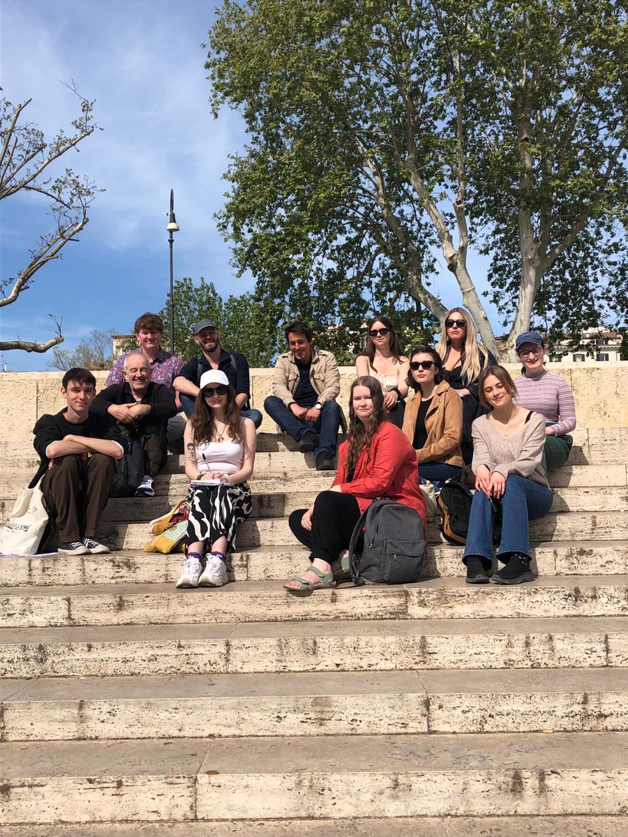 City of Rome students approaching Piazza del Popolo & Ara Pacis in Rome... such a lovely day!