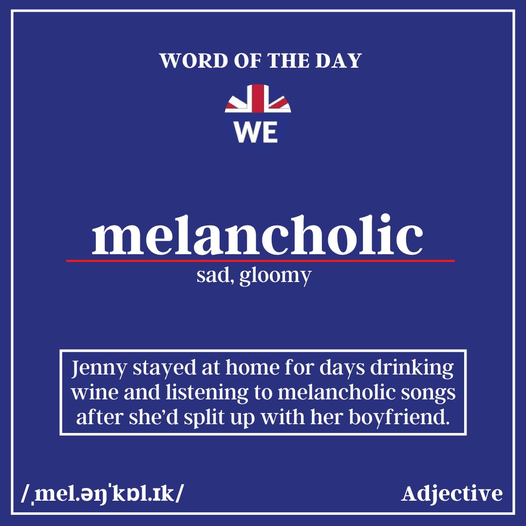 Today’s #WordOfTheDay is ‘melancholic’.