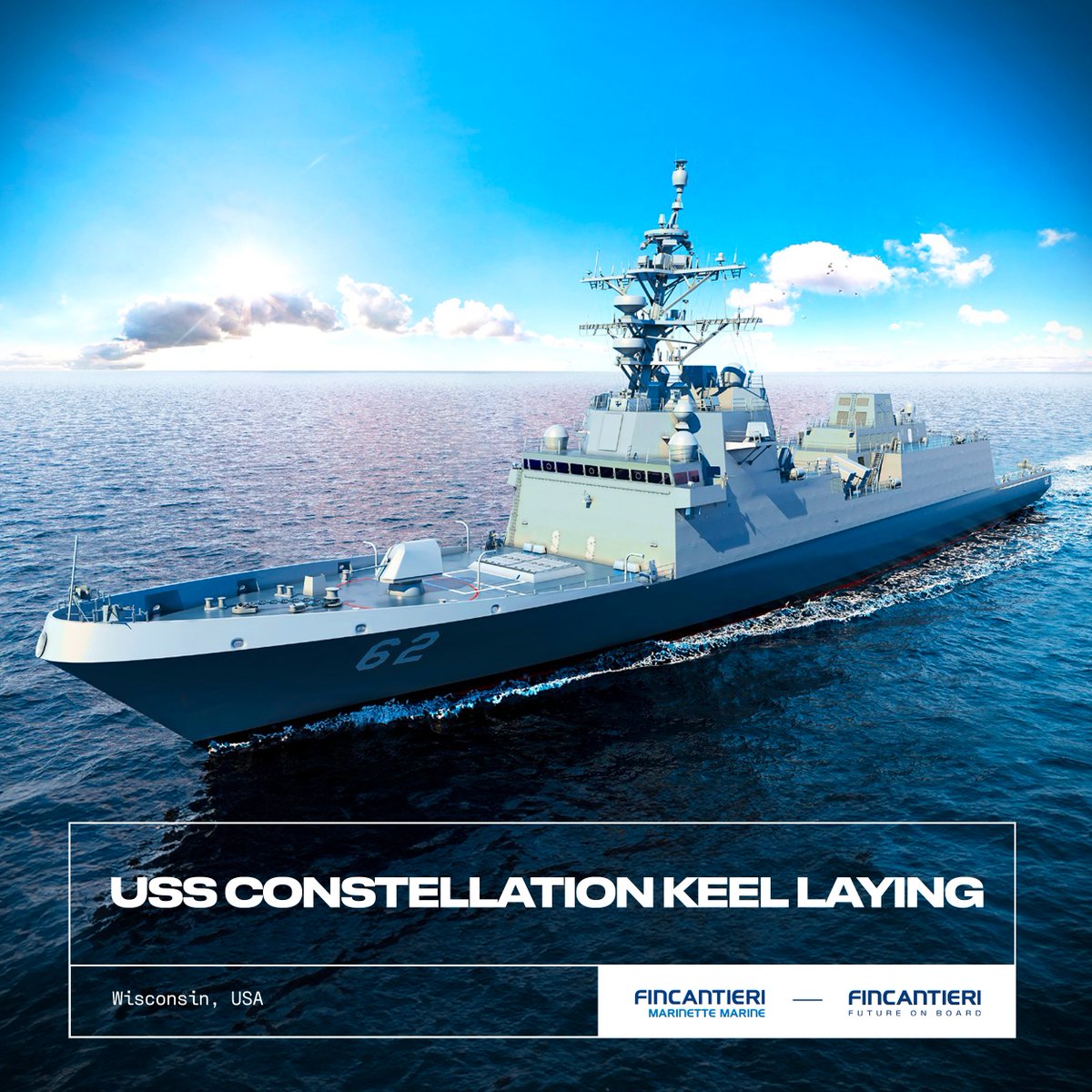 Our U.S. subsidiary @FincantieriUS celebrated a momentous achievement on Friday. 👏 The keel laying ceremony of the future USS Constellation (FFG-62), a guided-missile frigate which is being built for the U.S. Navy at the Fincantieri Marinette Marine shipyard in Marinette,…
