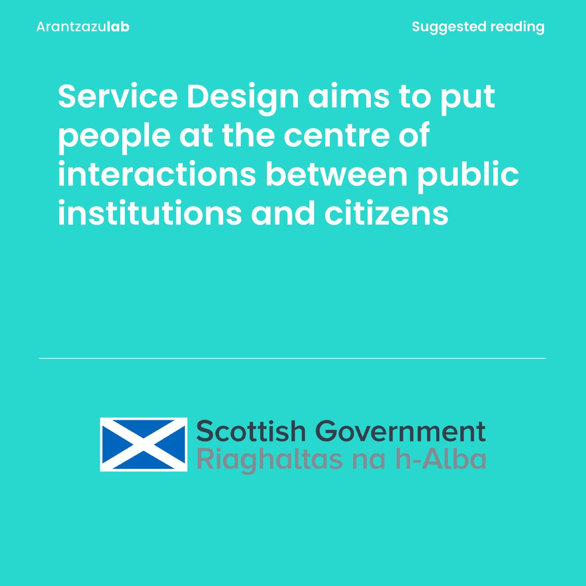 📚Service Design aims to put people at the centre of interactions between public institutions and citizens. In Scotland they have worked on it for years and it is an example to be explored: 🔗labur.eus/C6QUz #SuggestedReading