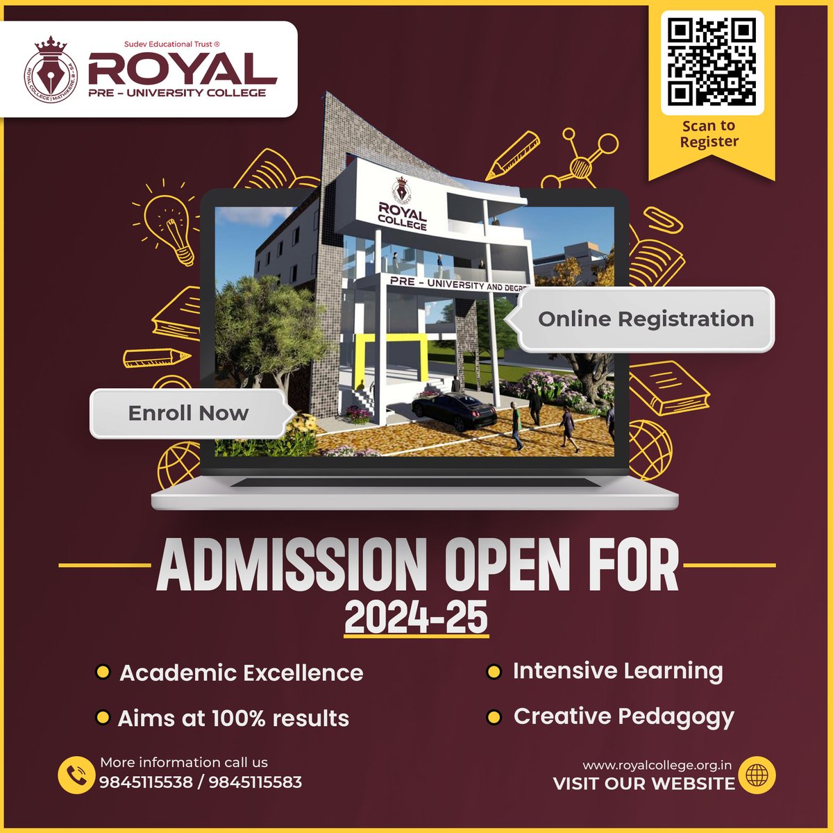 Unlock your potential with Royal Pre-University College. Experience academic excellence and personalized learning. Secure your place for the 2024-25 academic year through online registration. 

#Royal #college #AcademicExcellence #RoyalExperience #AdmissionsOpen