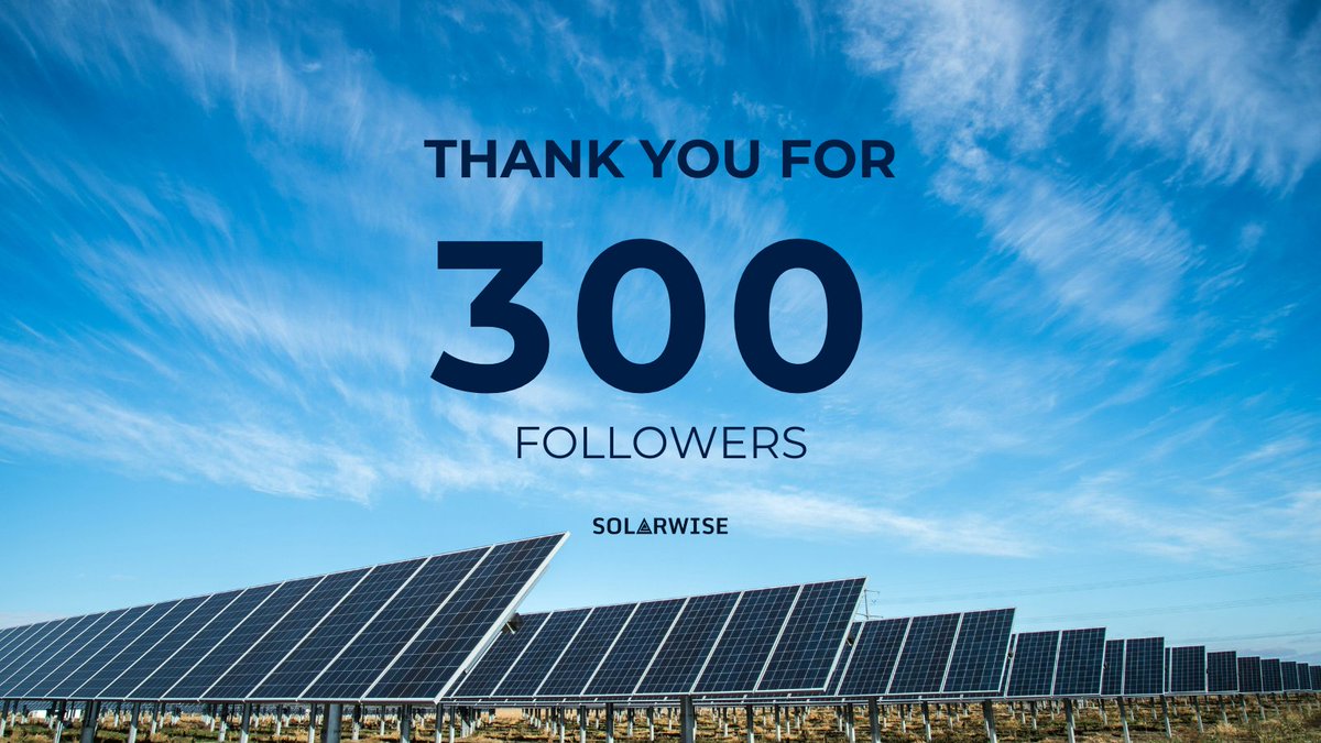 Thank you to each and every one of our 300 amazing followers for joining us on our journey towards a brighter, sustainable future with SolarWise! ☀️ 

Let's keep spreading the word about renewable energy and making a positive impact together! 🤝

#VeChain #RWA #Sustainability