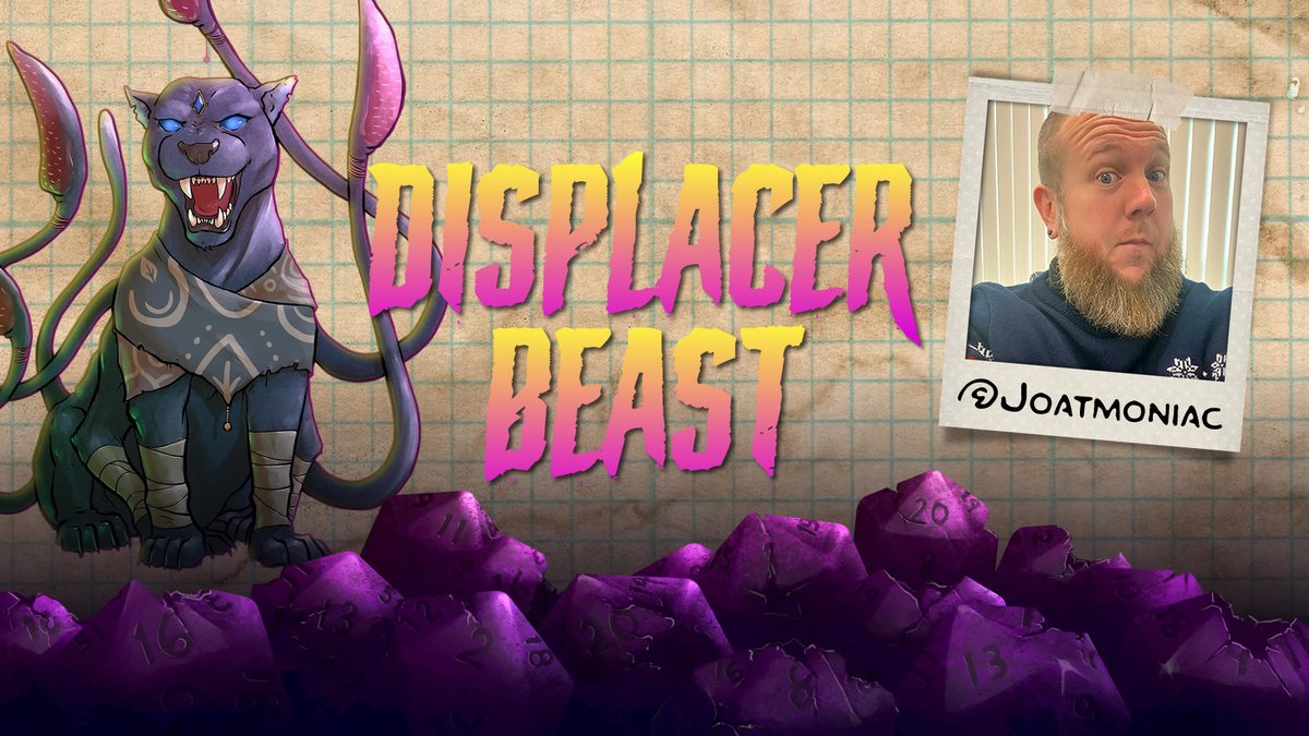 🐈‍⬛ NEW EPISODE ALERT 🐈‍⬛

We are joined by <a href="/Joatmoniac/">Neal Powell</a> for a crossover episode with <a href="/DMs_Block/">Dungeon Master’s Block</a> about Dungeons and Dragons infamous blurry murder machine, the Displacer Beast.