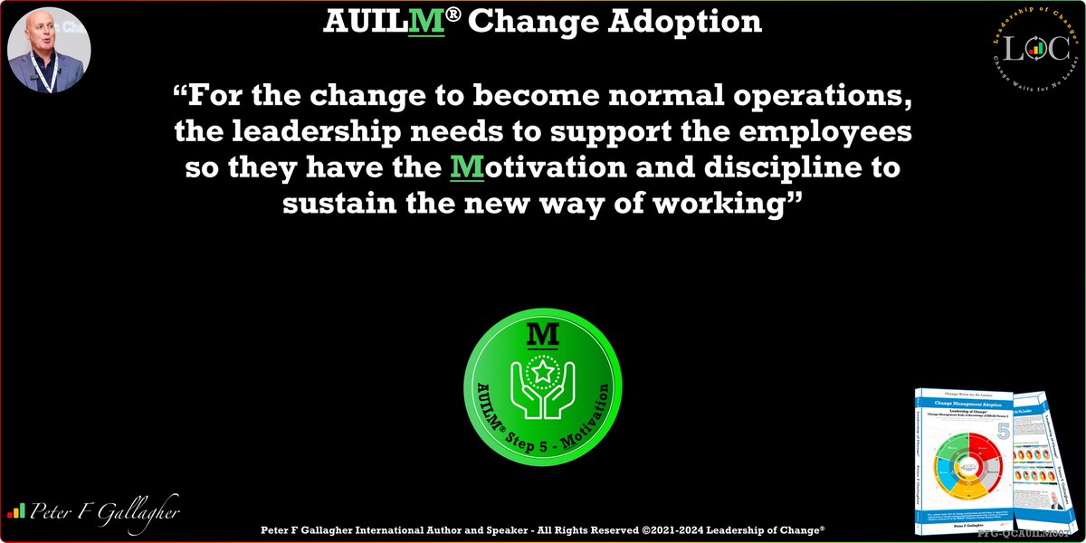 #LeadershipOfChange
For the change to become normal operations, the leadership needs to support the employees so they have the MOTIVATION and discipline to sustain the new way of working
#ChangeManagement
bit.ly/3tzjvCs