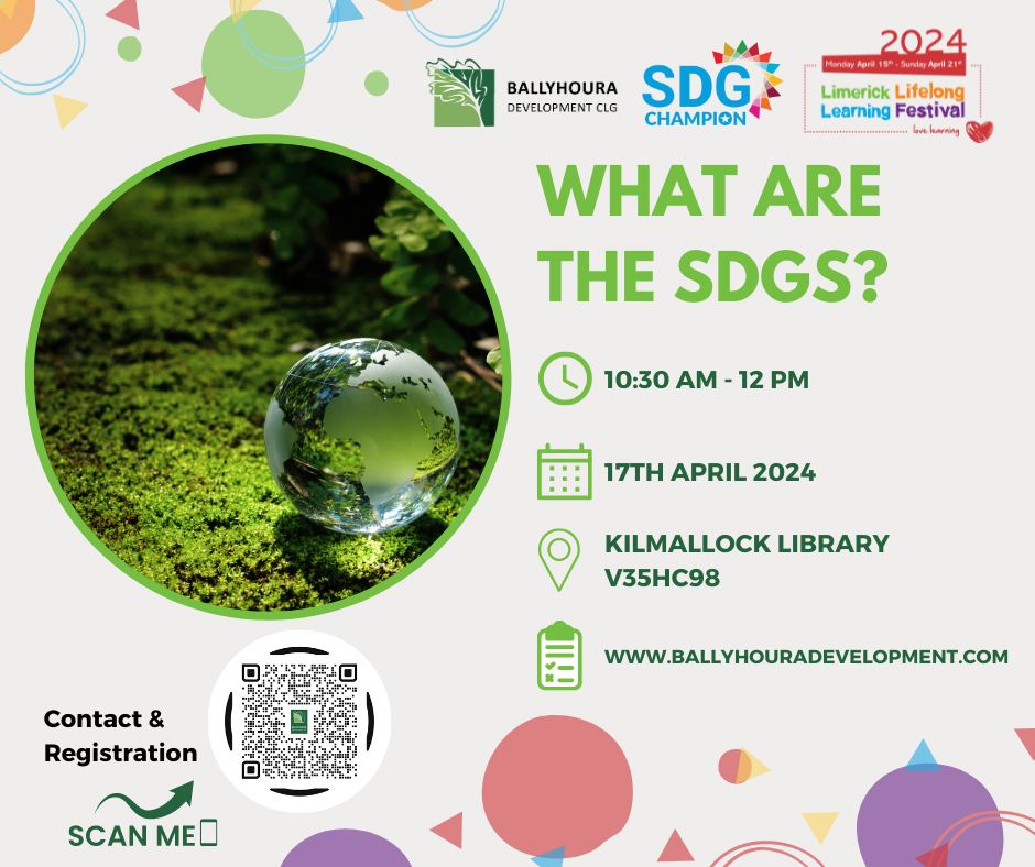 📚 @LimkLearnFest kicks off today, featuring a fantastic programme of over 150 events this year. Explore them all at ➡ limerick.ie/LoveLearning.
🌍Join @BallyhouraDev for an interactive workshop about #SDGs!
#LLLFestival2024 #LearnGrowExplorein2024 #SDGChampion